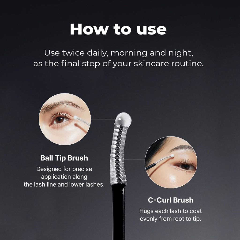 Eyelash Growth Serum & Lash Conditioner, 7 Peptide & Biotin Formula for Longer & Fuller Looking Lashes and Brows, Prostaglandin-Free, Jumbo 15Ml (3+ Month Supply), Korean Lash Serum