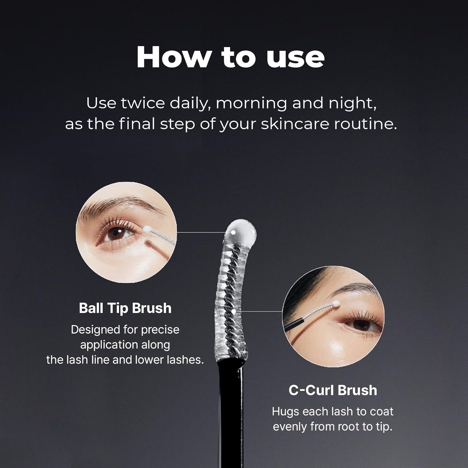 Eyelash Growth Serum & Lash Conditioner, 7 Peptide & Biotin Formula for Longer & Fuller Looking Lashes and Brows, Prostaglandin-Free, Jumbo 15Ml (3+ Month Supply), Korean Lash Serum