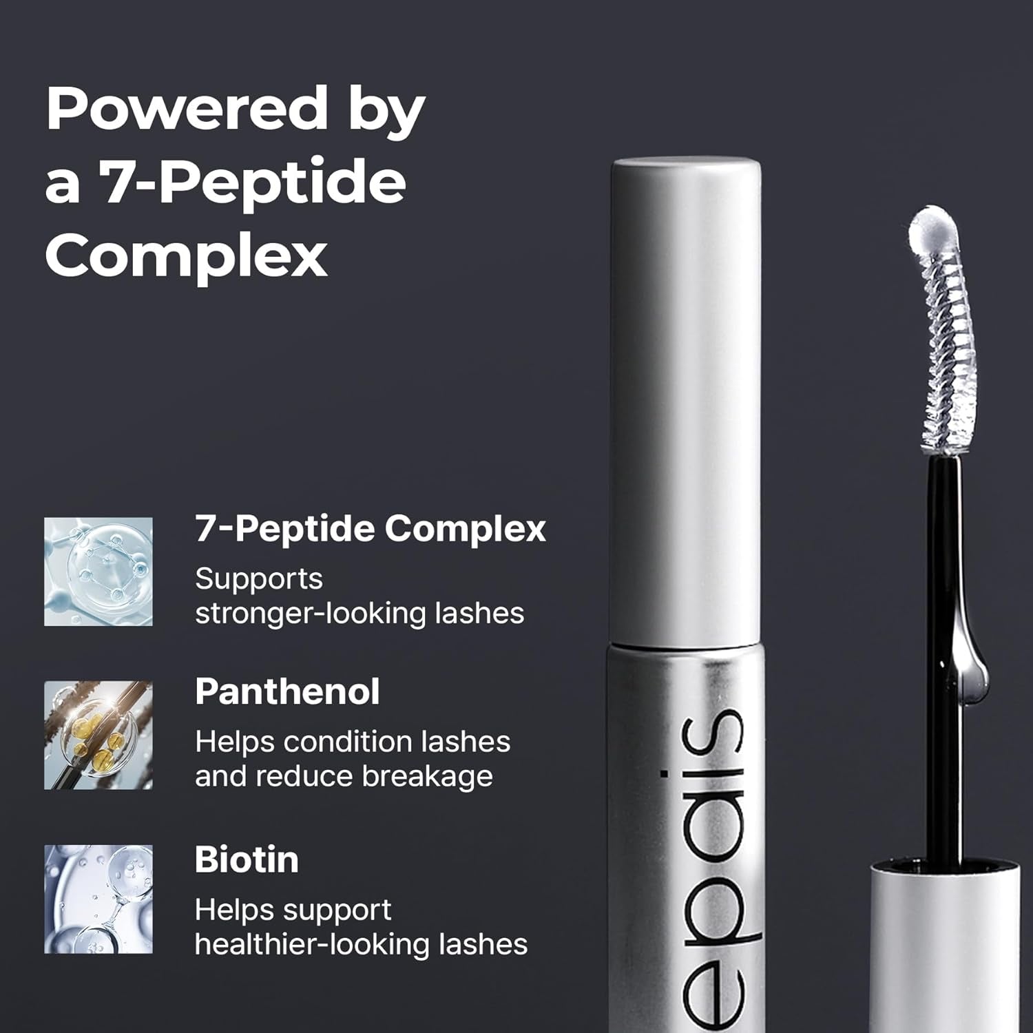 Eyelash Growth Serum & Lash Conditioner, 7 Peptide & Biotin Formula for Longer & Fuller Looking Lashes and Brows, Prostaglandin-Free, Jumbo 15Ml (3+ Month Supply), Korean Lash Serum
